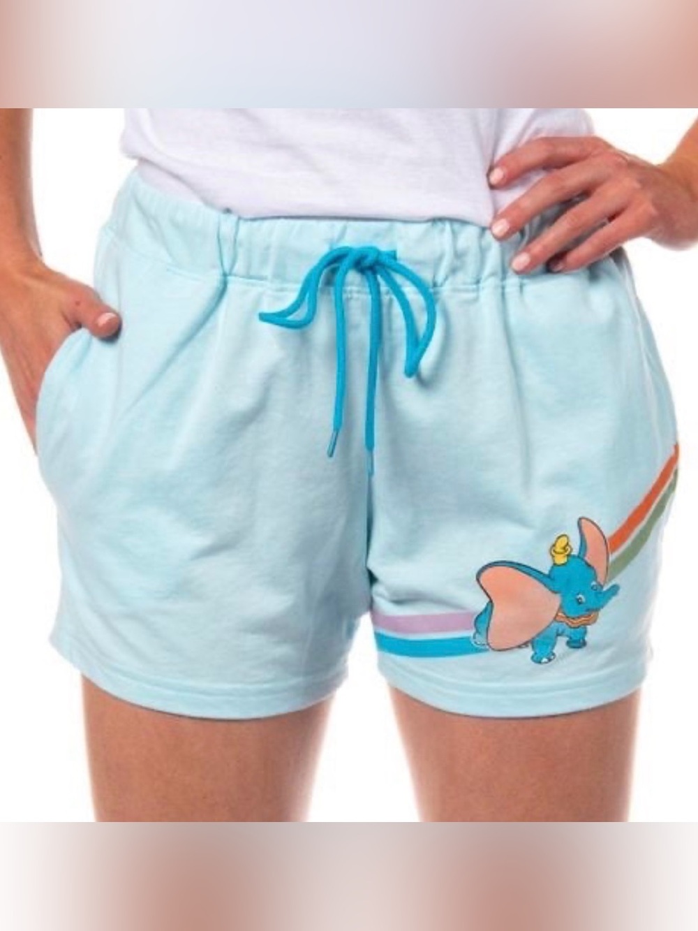 Disney Women's Dumbo Causal Lounge Drawstring Shorts With Pockets Size XS